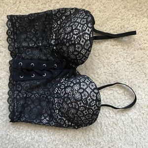 Like new VS black lace corset lingerie